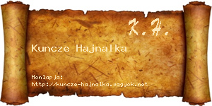 Kuncze Hajnalka névjegykártya