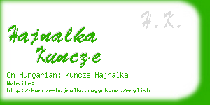 hajnalka kuncze business card